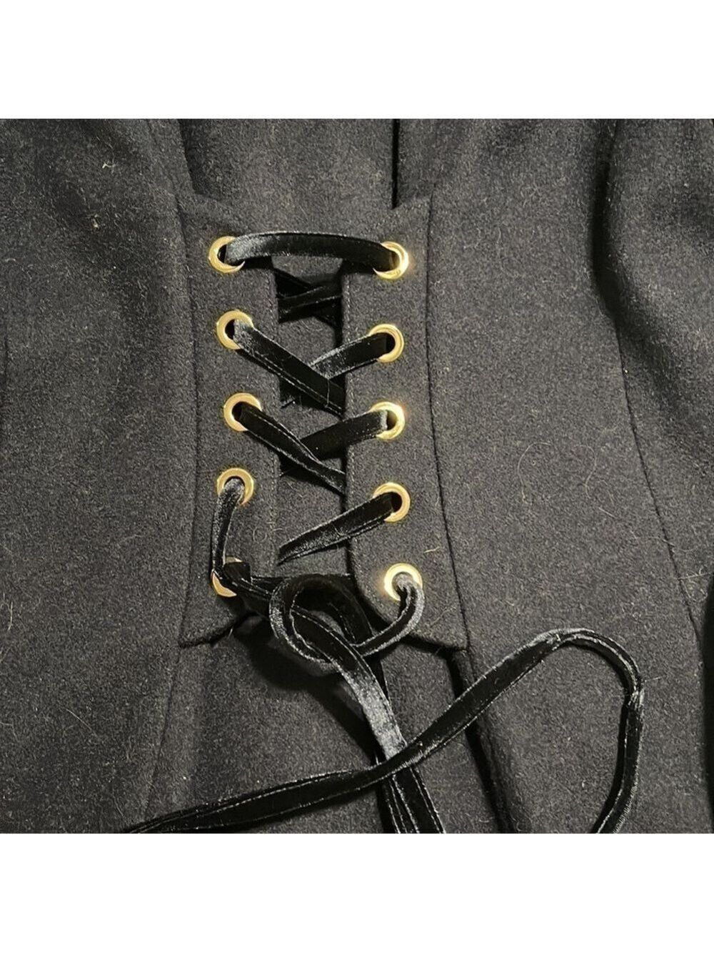 FAUX-FUR-COLLAR Back-Corset Coat - Picture 4 of 5